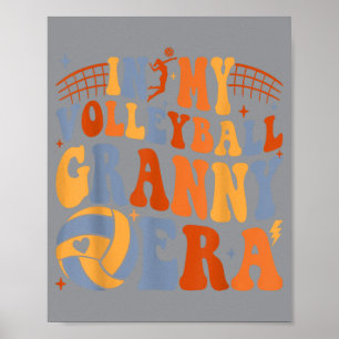 Volleyball Granny Vibes Volleyball Game Day Groovy Poster