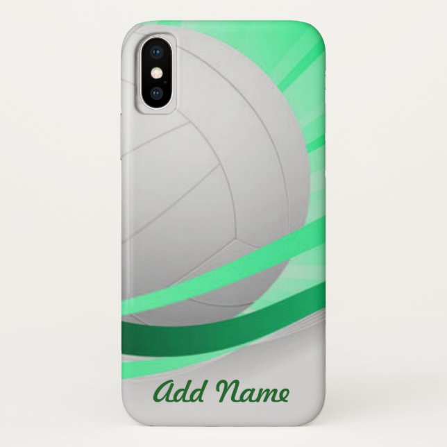 Volleyball Green Customise Personalise Case-Mate iPhone Case (Back)