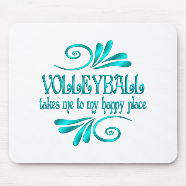 Volleyball Happy Place Mouse Mat (Front)