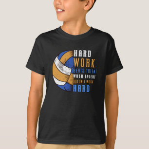 Volleyball Hard Work Beats Beach Volleyball Player T-Shirt