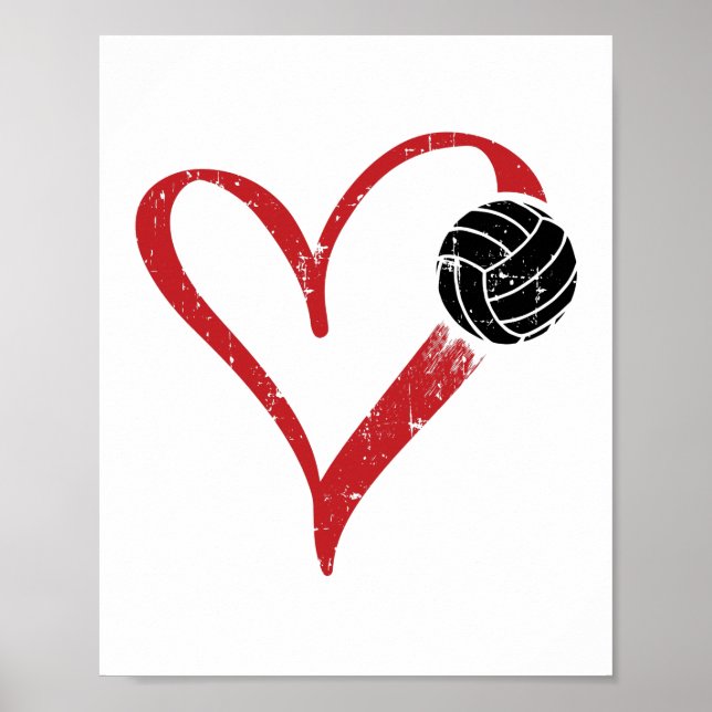 Volleyball Heart | Player Coach Team Gifts Poster (Front)