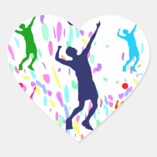 VOLLEYBALL HEART STICKER