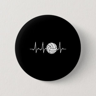 Volleyball Heartbeat Cute Fun 6 Cm Round Badge
