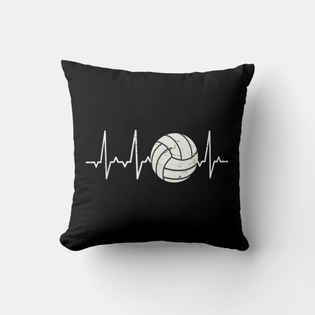 Volleyball Heartbeat Cute Fun  Cushion (Front)