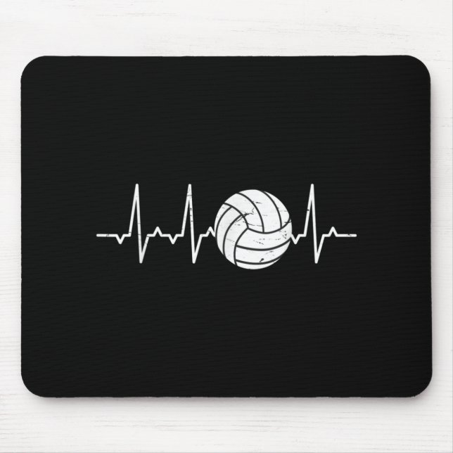 Volleyball Heartbeat Cute Fun  Mouse Mat (Front)