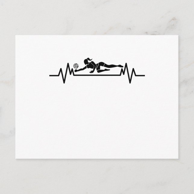 Volleyball Heartbeat Funny Volleyball Sport Gift Postcard (Front)