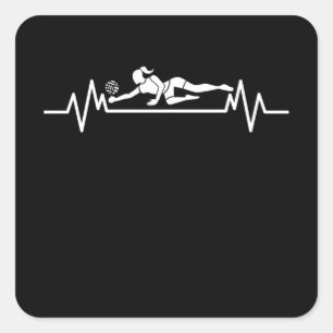 Volleyball Heartbeat Funny Volleyball Sport Gift Square Sticker