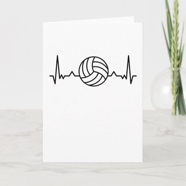 Volleyball Heartbeat Sports Gifts Card (Front)