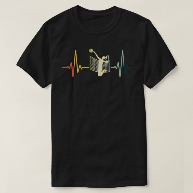 Volleyball Heartbeat Vintage T-Shirt (Design Front)