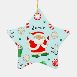 Volleyball Holiday Gift Ceramic Tree Decoration