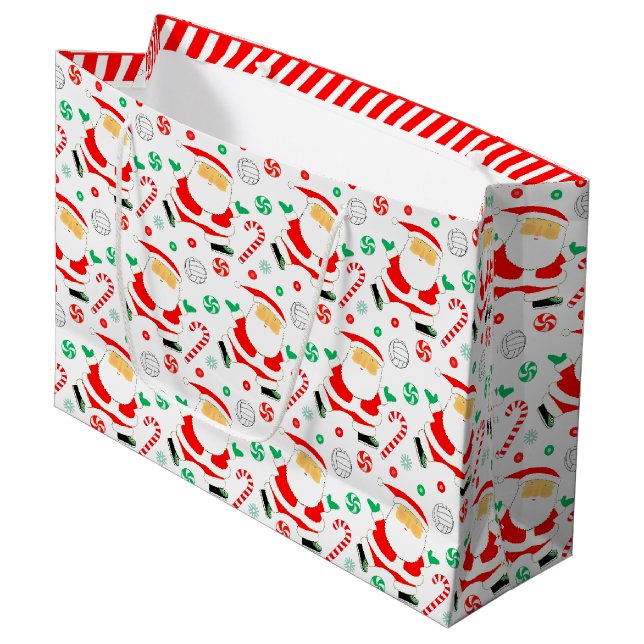 Volleyball Holiday Large Gift Bag (Front Angled)