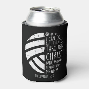 Volleyball i can do things Bible Verse God Jesus G Cooler