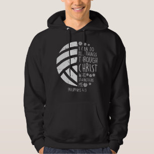 Volleyball i can do things Bible Verse God Jesus G Hoodie