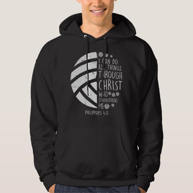 Volleyball i can do things Bible Verse God Jesus G Hoodie (Front)