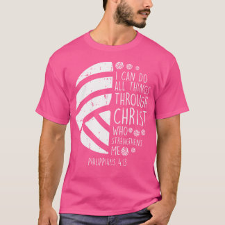 Volleyball I Can Do Things Bible Verse God Jesus T-Shirt