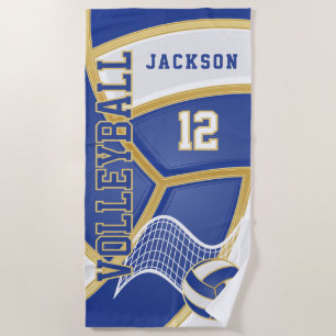 Volleyball in Blue and White Beach Towel