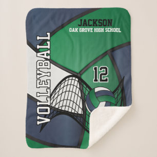 Volleyball 🏐 in Blue, Green and White Sherpa Blanket