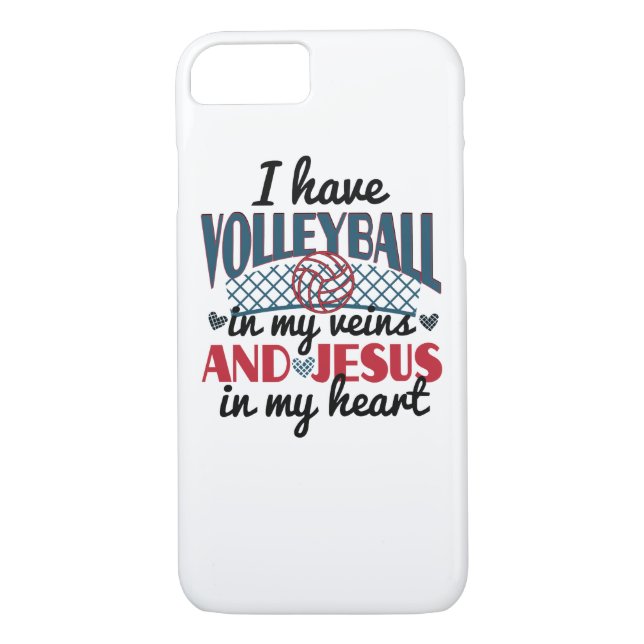 Volleyball In My Veins Jesus In My Heart Coach Case-Mate iPhone Case (Back)