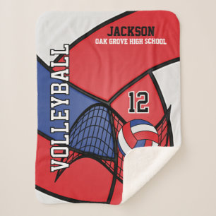 Volleyball 🏐 in Red, White and Blue Sherpa Blanket