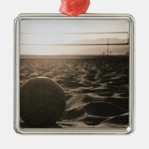 Volleyball in the Sand Metal Tree Decoration