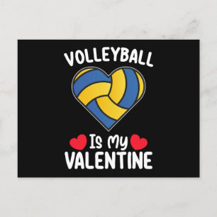 Volleyball Is My Valentine Day Sports Postcard