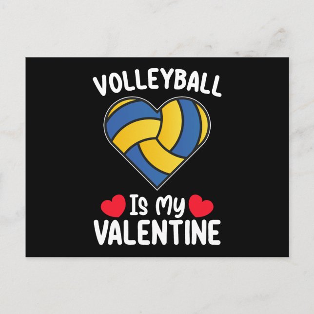 Volleyball Is My Valentine Day Sports Postcard (Front)