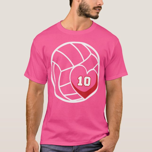 Volleyball Jersey Number 10 Player Mum Game Day T-Shirt (Front)