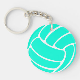 Volleyball Keychain w/Name Turquoise