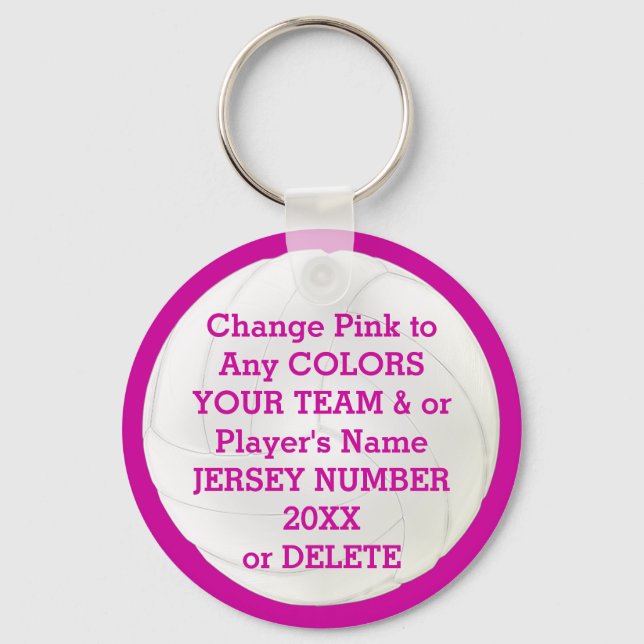 Volleyball Keychains TEAM, NAME, YEAR, NUMBER (Front)