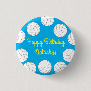 Volleyball Kids Birthday Party Sports 3 Cm Round Badge