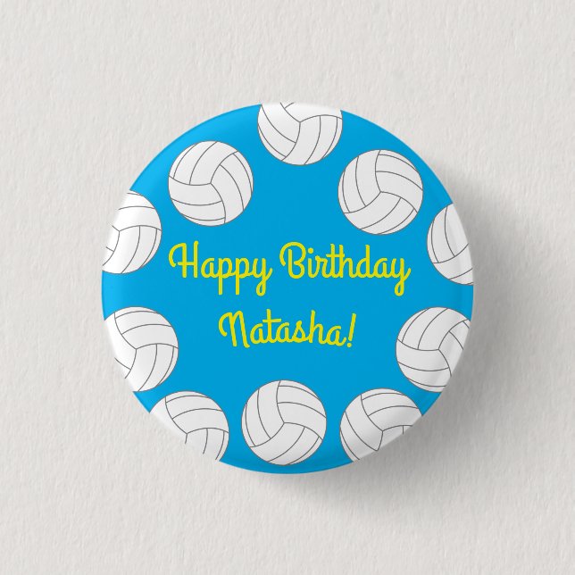 Volleyball Kids Birthday Party Sports 3 Cm Round Badge (Front)