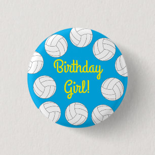 Volleyball Kids Birthday Party Sports 3 Cm Round Badge