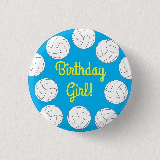 Volleyball Kids Birthday Party Sports 3 Cm Round Badge (Front)