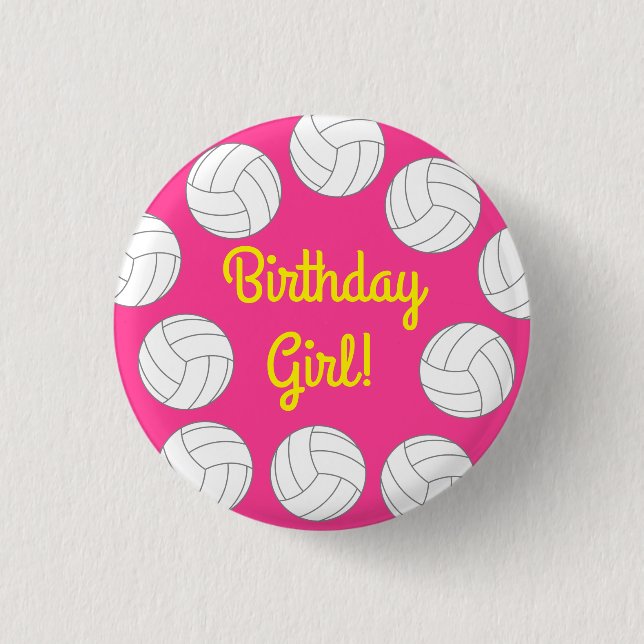 Volleyball Kids Birthday Party Sports 3 Cm Round Badge (Front)
