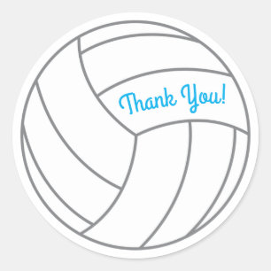 Volleyball Kids Birthday Party Sports Classic Round Sticker