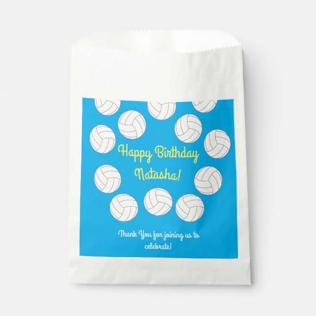 Volleyball Kids Birthday Party Sports Favour Bags (Front)