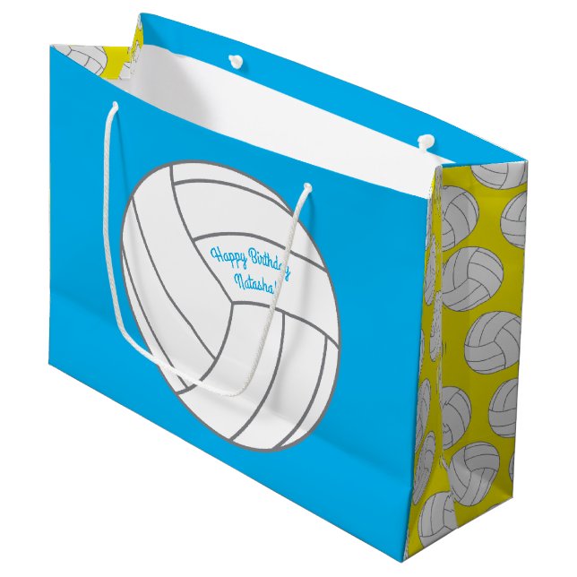Volleyball Kids Birthday Party Sports Large Gift Bag (Front Angled)