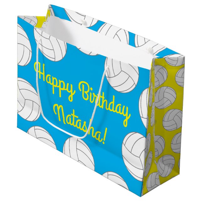 Volleyball Kids Birthday Party Sports Large Gift Bag (Front Angled)