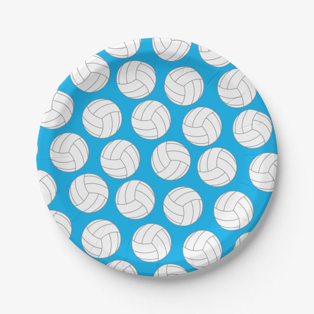 Volleyball Kids Birthday Party Sports Paper Plate (Front)