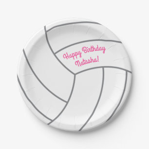 Volleyball Kids Birthday Party Sports Paper Plate