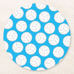 Volleyball Kids Birthday Party Sports Round Paper Coaster