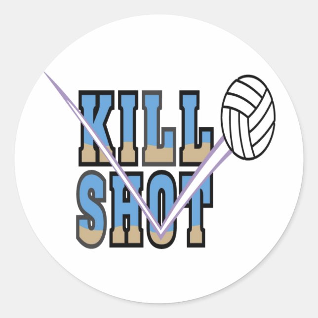 Volleyball: Kill Shot Classic Round Sticker (Front)