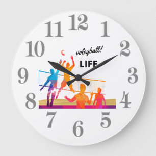 Volleyball Laife  Large Clock