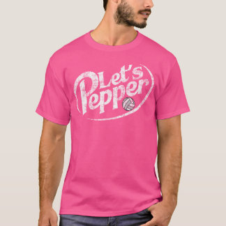 Volleyball Let'S Pepper Practice Distressed Design T-Shirt