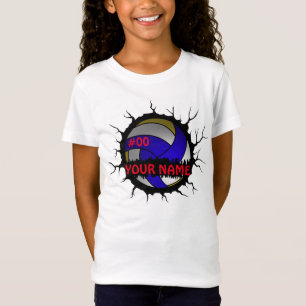 Volleyball Logo, Volleyball Custom Name T-Shirt