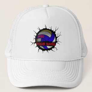 Volleyball Logo, Volleyball Custom Name Trucker Hat