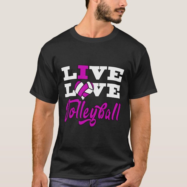 Volleyball Long Sleeve Shirt Live Love Teen Girls (Front)