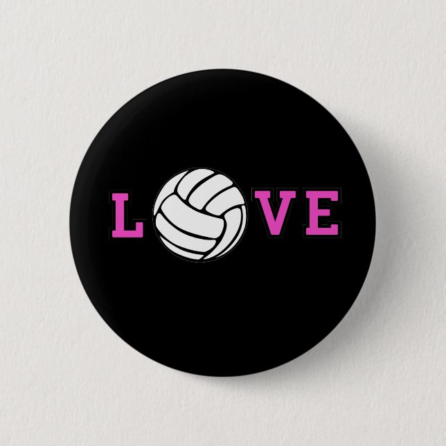 Volleyball Love 6 Cm Round Badge (Front)