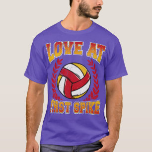 Volleyball Love At First Spike Player Coach Team T T-Shirt