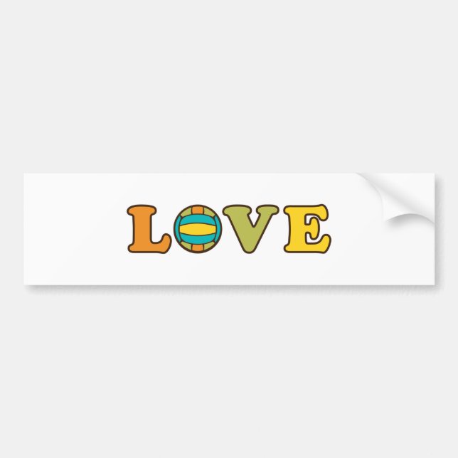 Volleyball Love Sport Bumper Sticker (Front)
